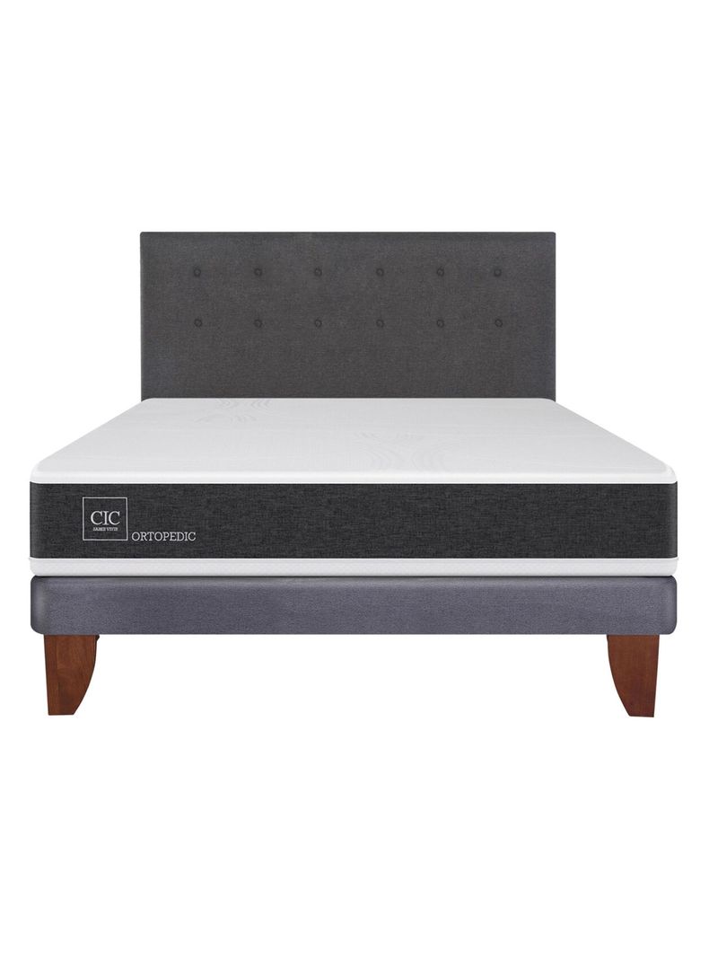 Cama Europea New Ortopedic 2 Plazas Base Normal + Respaldo Eufrates-1