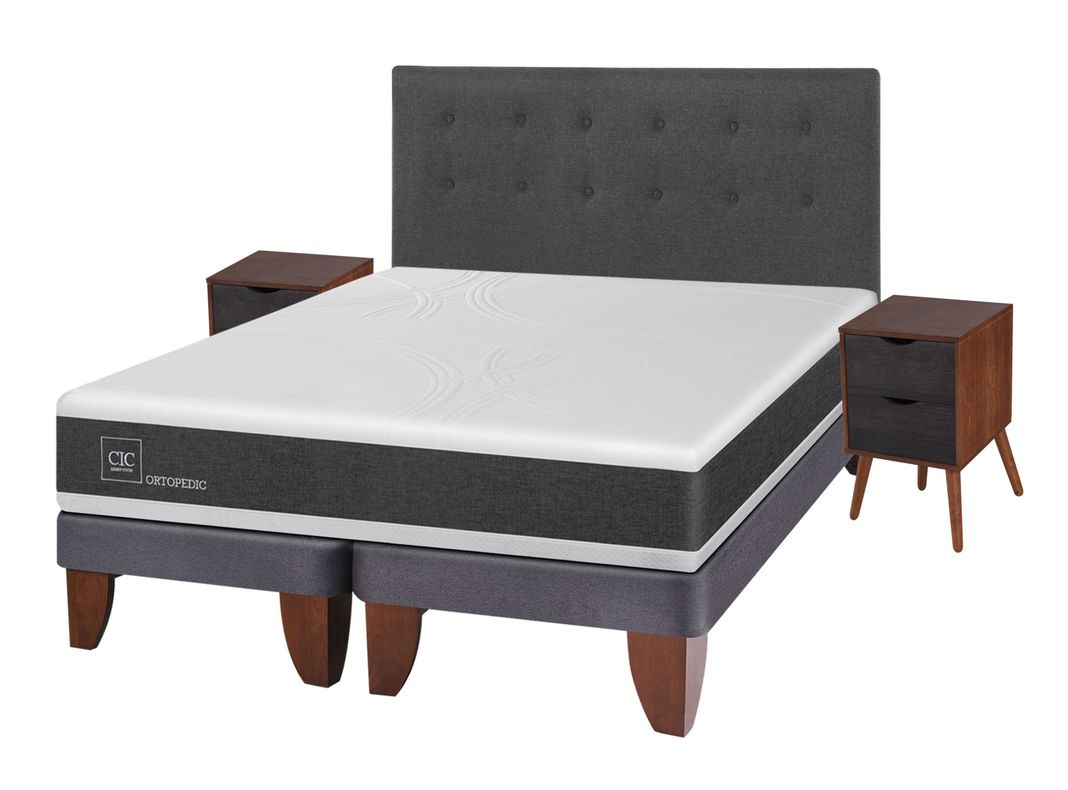 Cama Europea New Ortopedic 2 Plazas Base Dividida + Set Muebles Eufrates-0