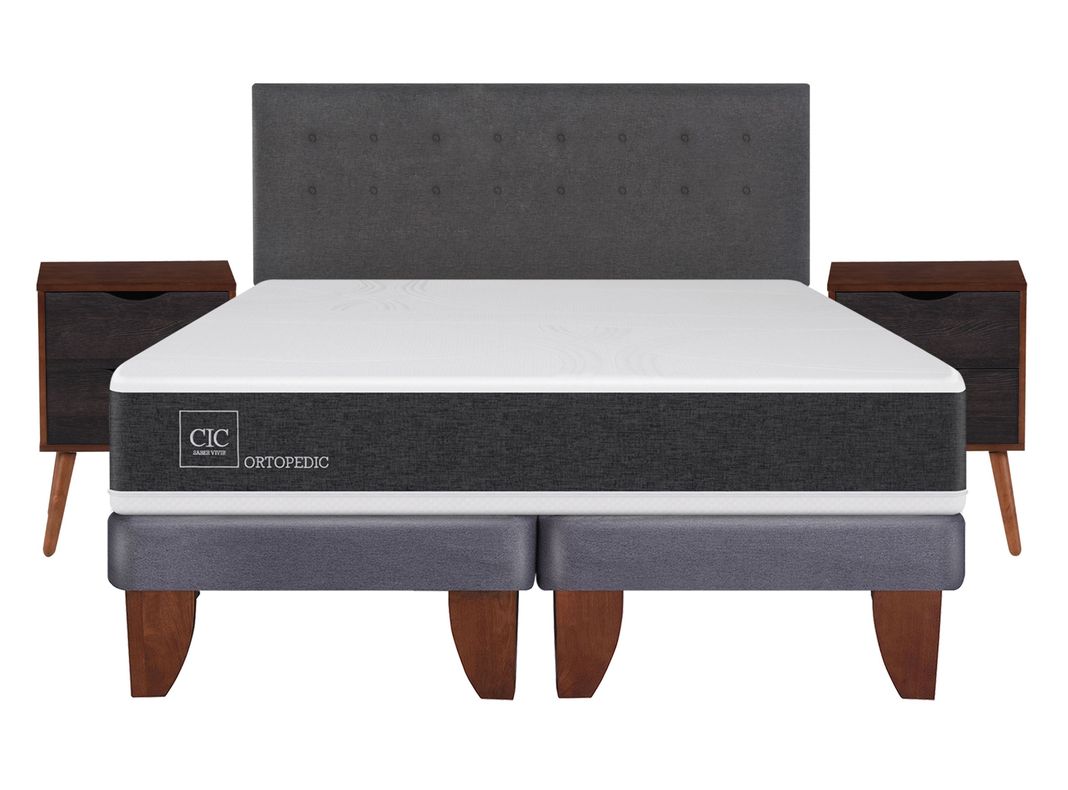 Cama Europea New Ortopedic King Base Dividida + Set Muebles Eufrates-0