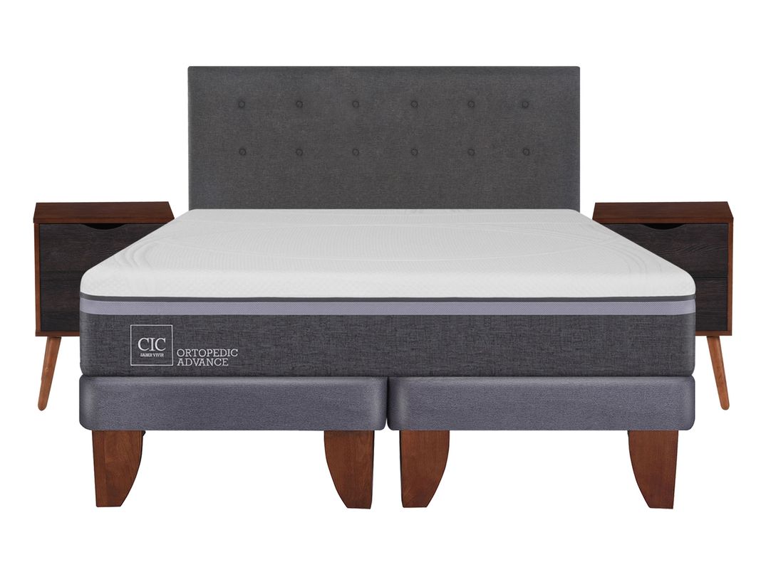 Cama Europea Ortopedic Advance 2 Plazas Base Dividida + Set Muebles Eufrates-1