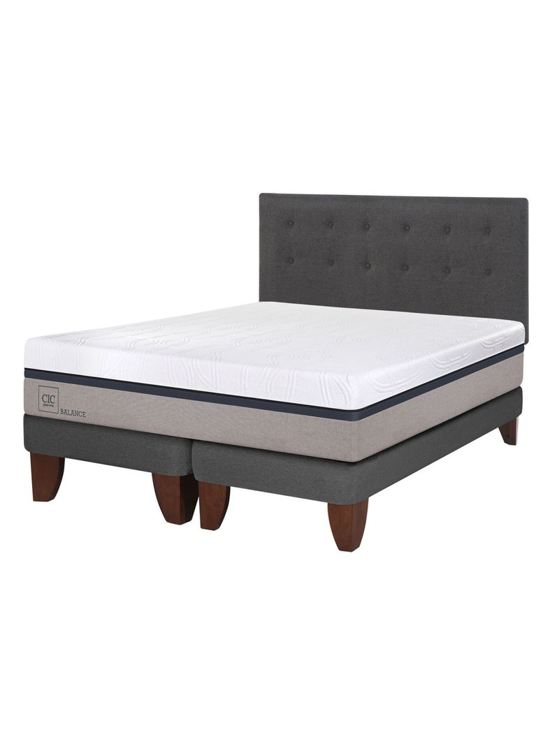 Cama Europea Balance 2 Plazas Base Dividida + Respaldo Eufrates-0