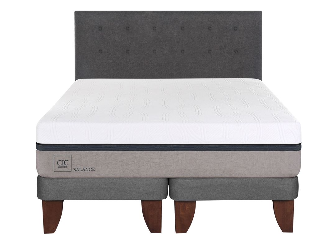 Cama Europea Balance 2 Plazas Base Dividida + Respaldo Eufrates-1