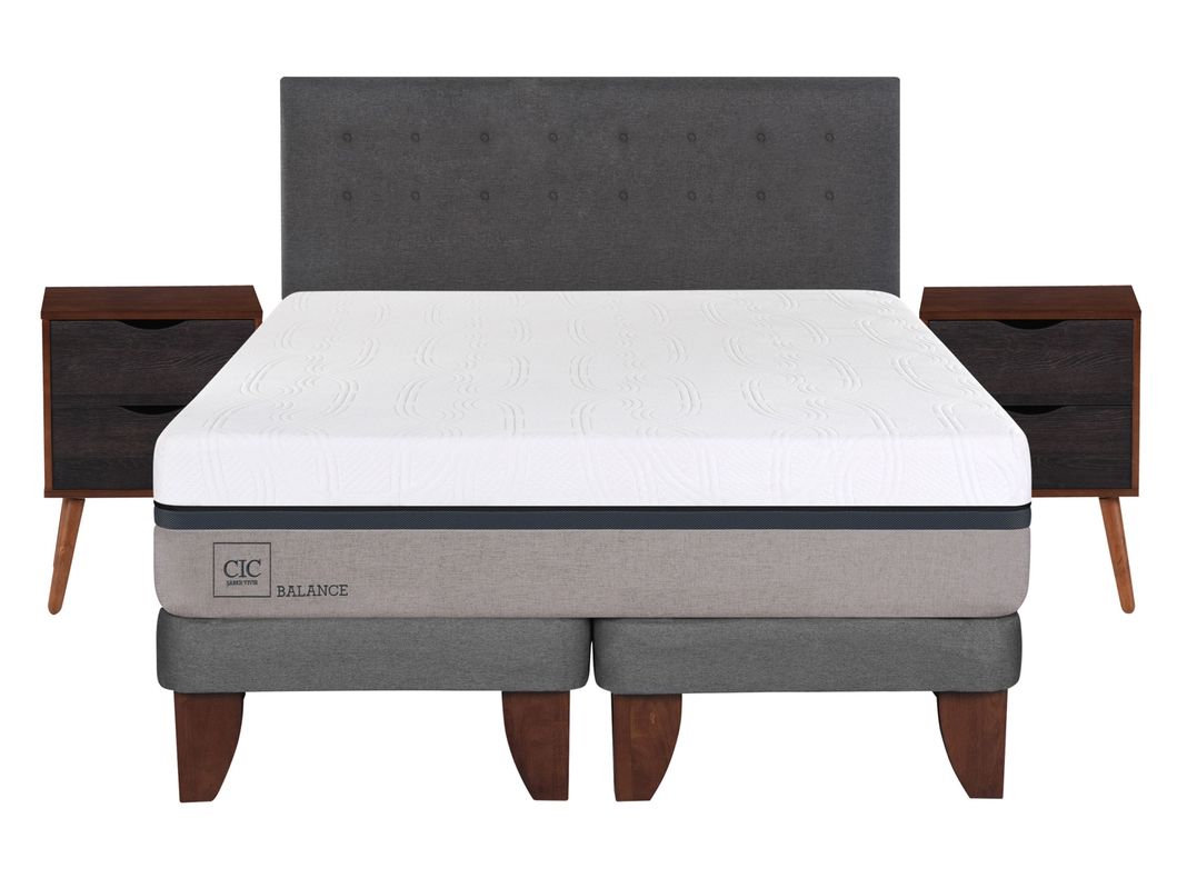 Cama Europea Balance King Base Dividida + Set Muebles Eufrates