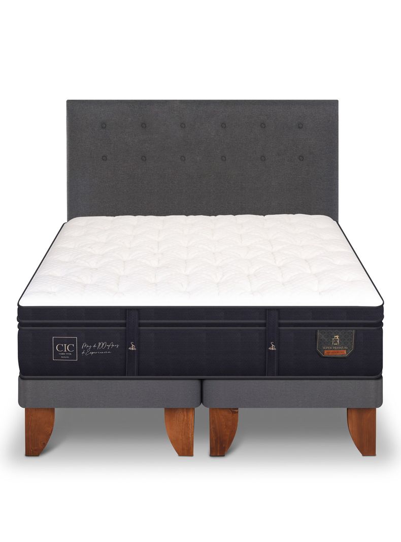 Cama Europea Super Premium 2 Plazas Base Dividida + Respaldo Eufrates-2