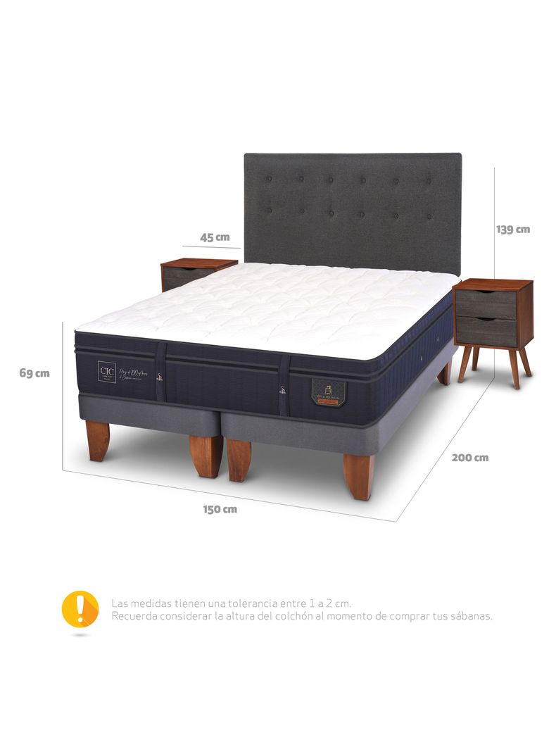 Cama Europea Super Premium 2 Plazas Base Dividida Eufrates + Set Muebles-1