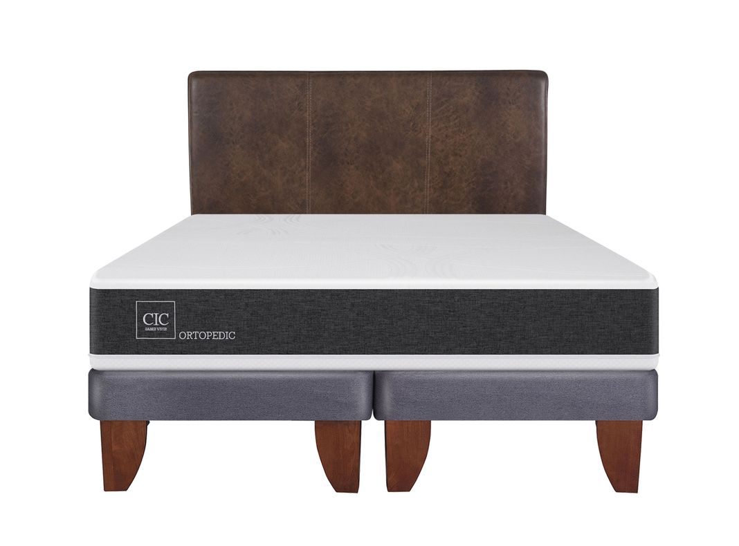 Cama Europea New Ortopedic King + Respaldo Baker