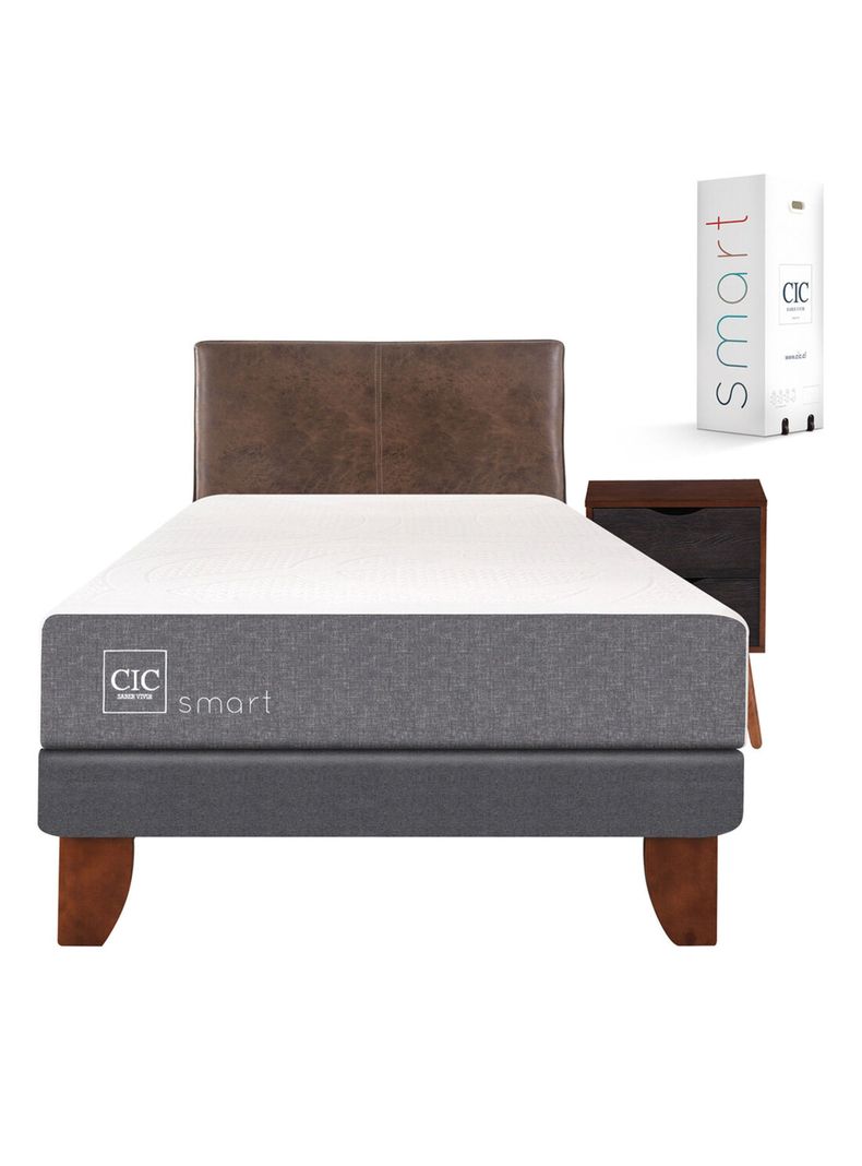 Cama Europea Smart 1.5 Plazas + Set Muebles Baker-1