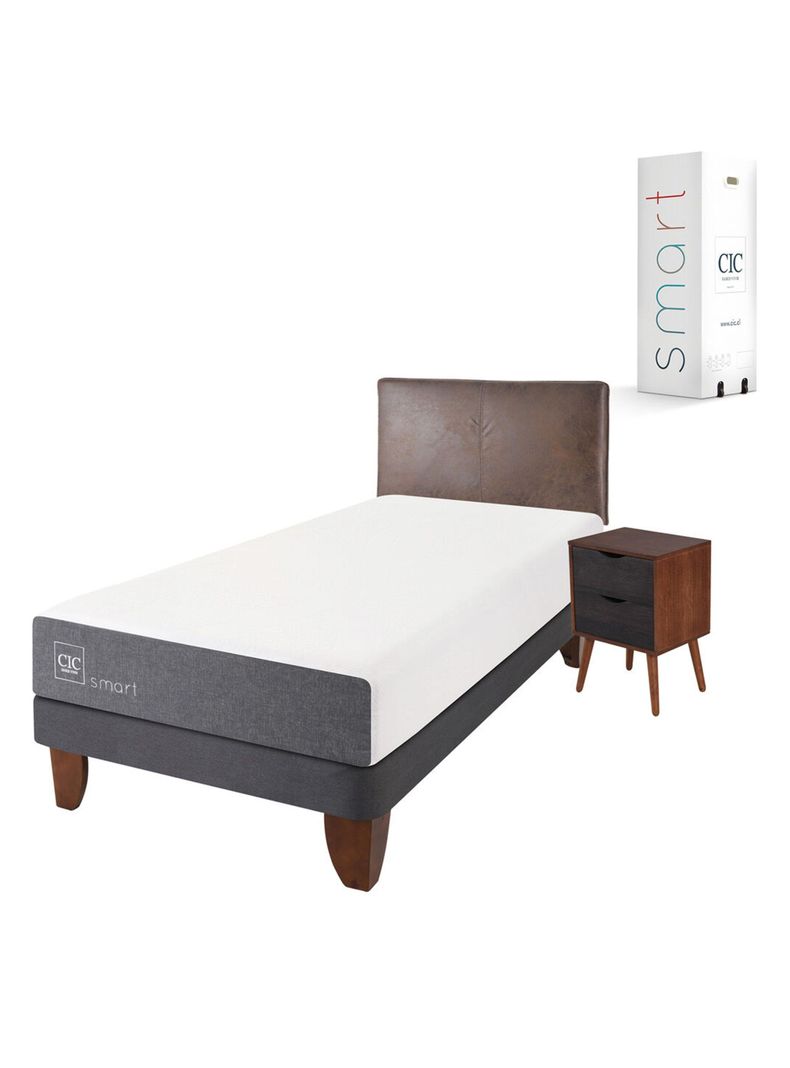 Cama Europea Smart 1.5 Plazas + Set Muebles Baker-0
