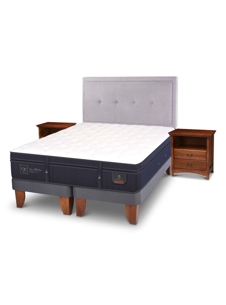 Cama Europea Super Premium 2 Plazas Base Dividida Ganges + Set Muebles-0