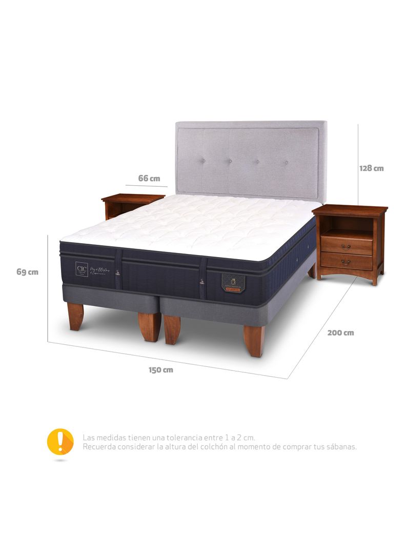 Cama Europea Super Premium 2 Plazas Base Dividida Ganges + Set Muebles-1