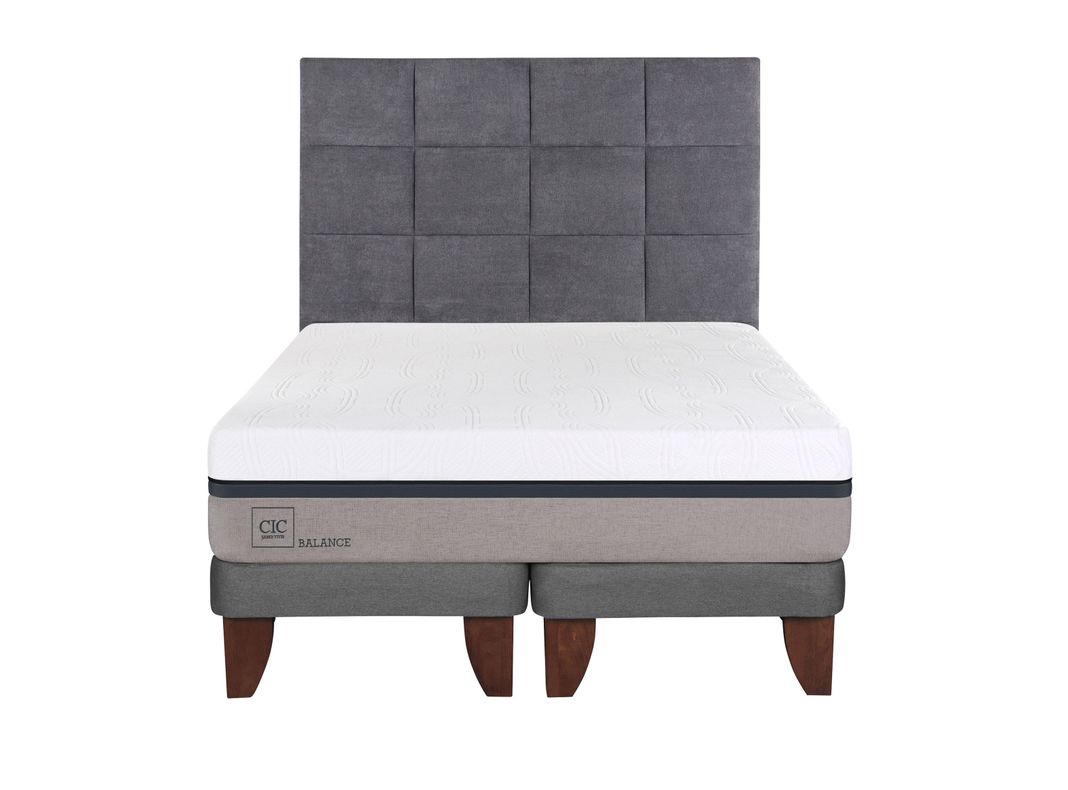 Cama Europea Balance Súper King Base Dividida + Respaldo Tamesis