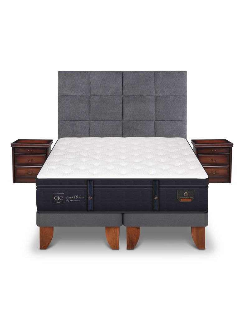 Cama Europea Grand Premium 2 Plazas Base Dividida Tamesis + Set Muebles-2