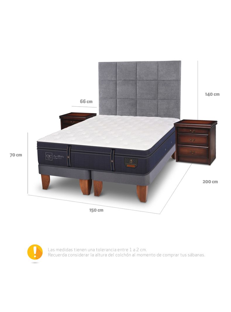 Cama Europea Grand Premium 2 Plazas Base Dividida Tamesis + Set Muebles-1