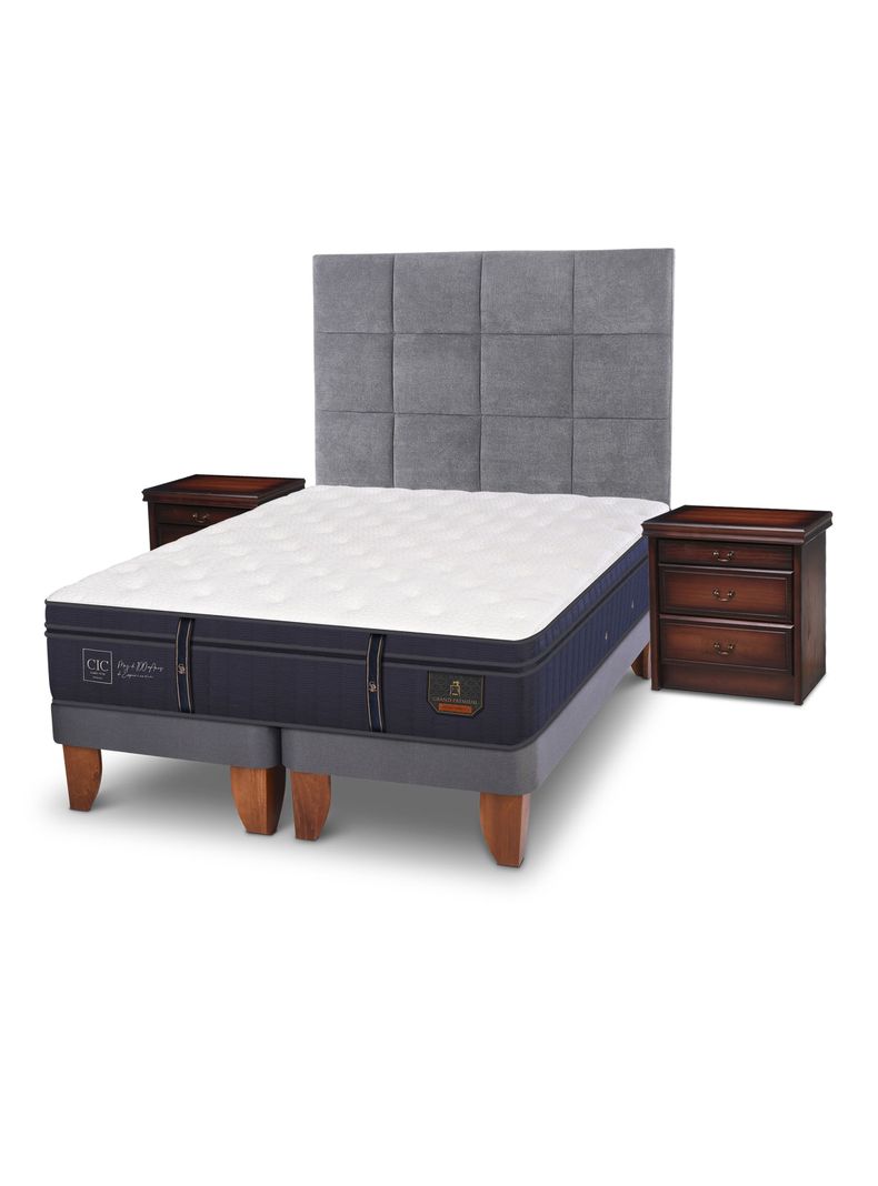 Cama Europea Grand Premium 2 Plazas Base Dividida Tamesis + Set Muebles-0