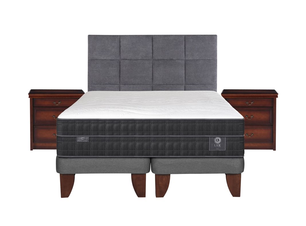 Cama Europea Lux Súper King Base Dividida + Set Muebles Tamesis