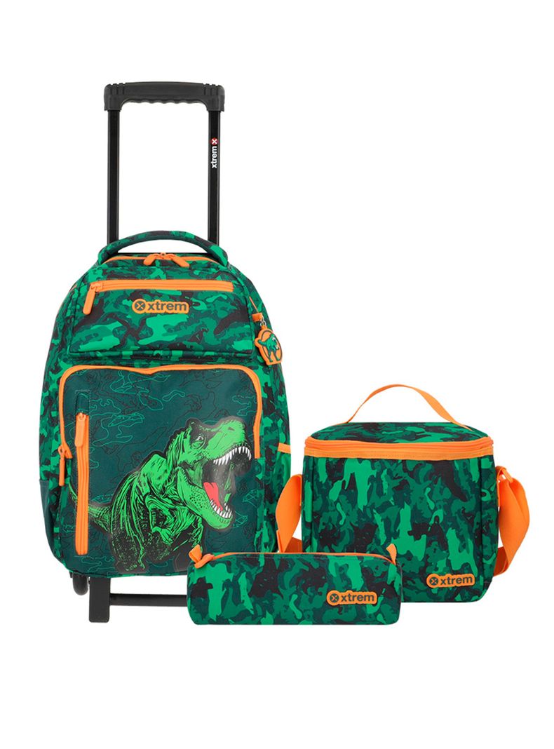 Pack Mochila con Ruedas Run 5Xt Dino Verde-0