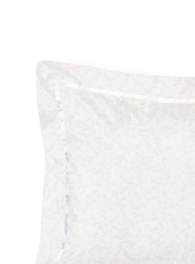 Funda Almohada Broderie Hojita Blanco 220 Hilos 50x70 cm-1