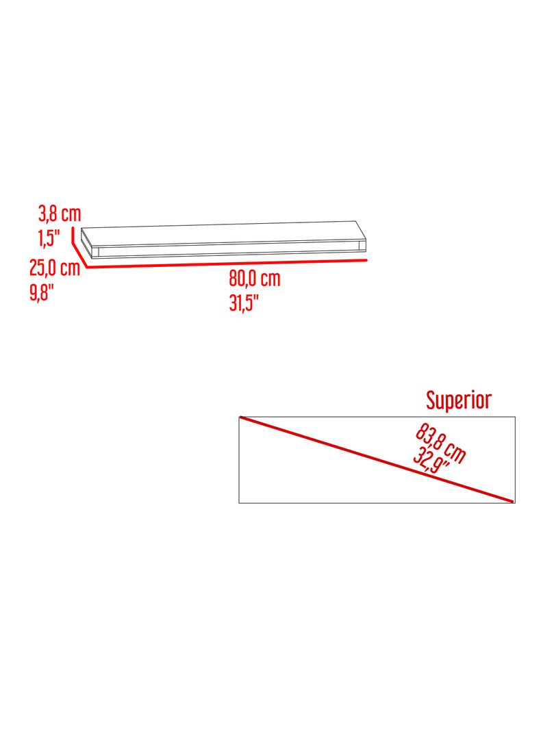 Repisa Flotante 80x25 cm Rovere-1