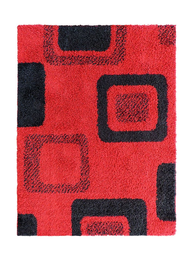 Alfombra Shaggy D1 133x180 cm Rojo-0