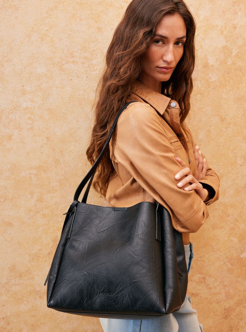 Cartera Ecocuero Lisa con Bolsillo Cierre-0