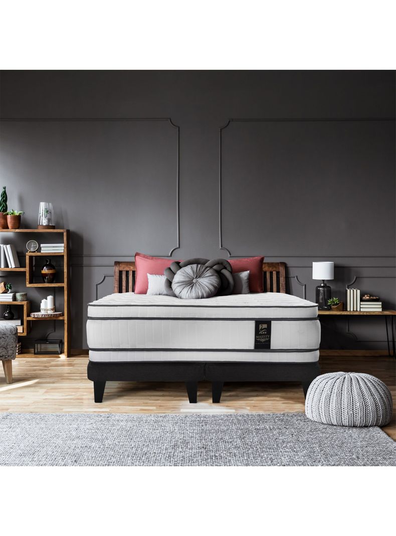 Cama Europea Majesty Base Dividida 2 Plazas + Respaldo Modern-5