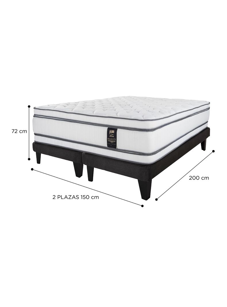 Cama Europea Majesty Base Dividida 2 Plazas + Respaldo Modern-1