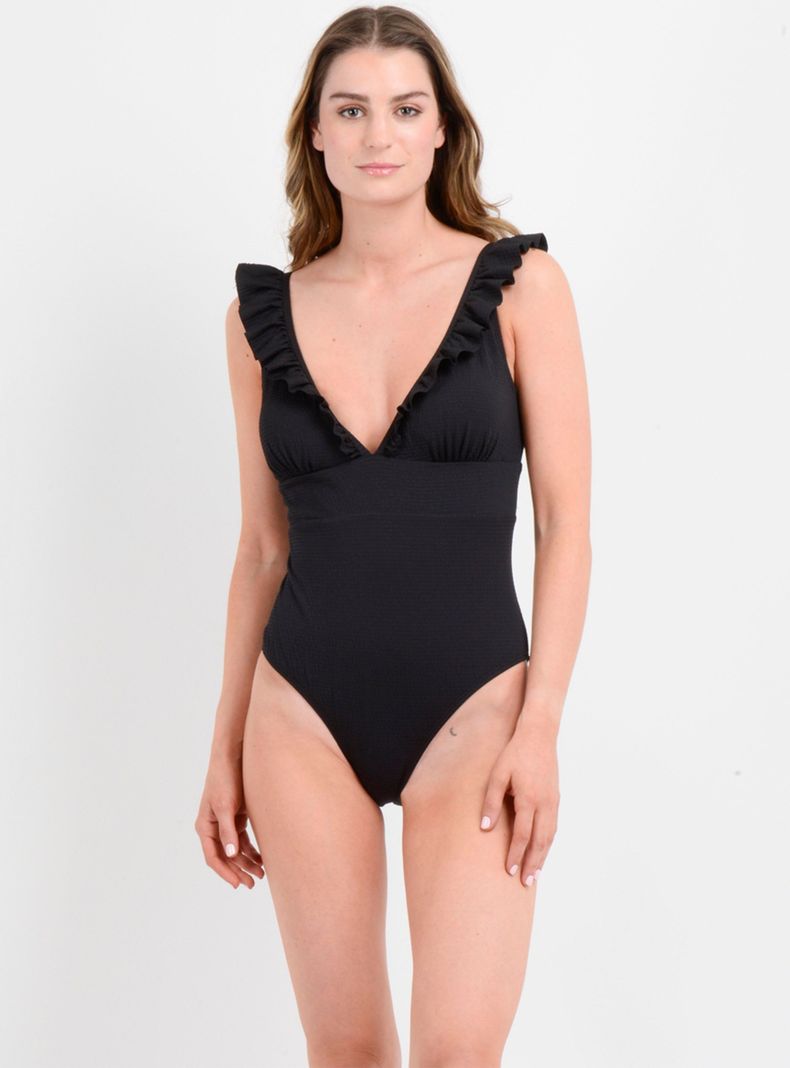 Traje de Baño con Volantes y Cortes-0