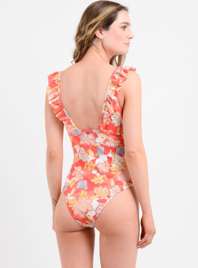 Traje de Baño con Volantes Cortes-1