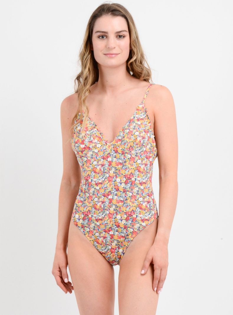 Traje de Baño Estampado con Tirantes Ajustable-0