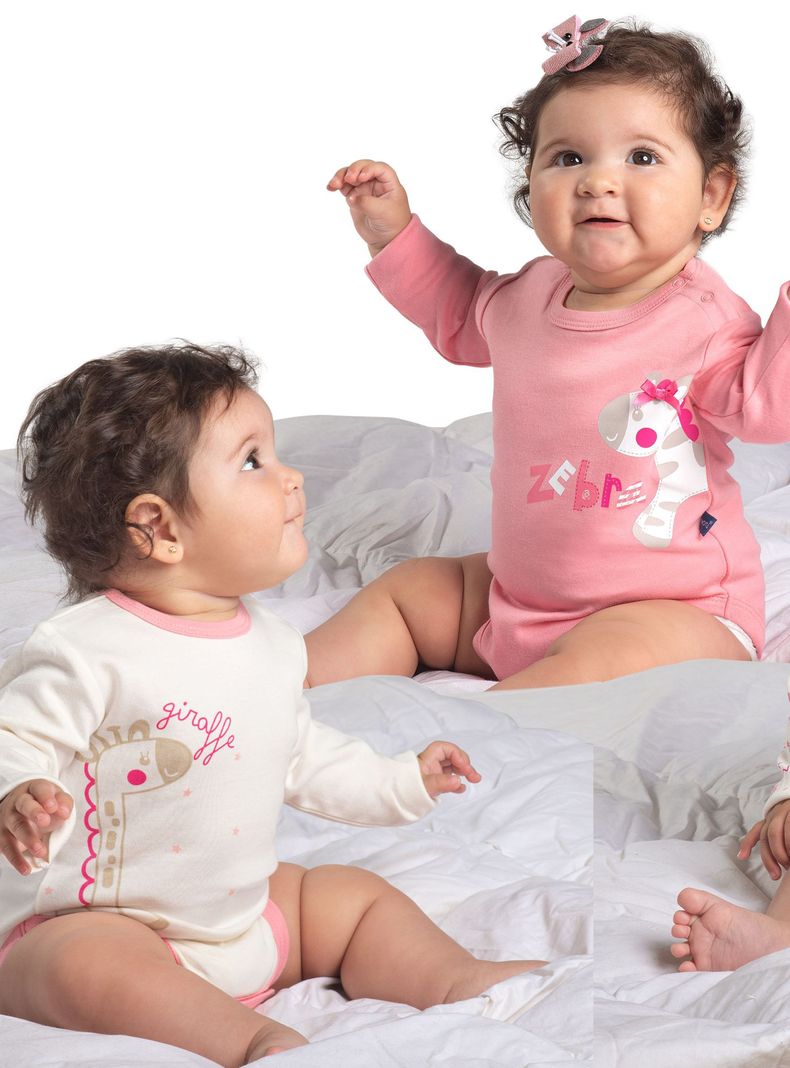 Pack Mota 3 Bodys Manga Larga Cotton Niña Mota