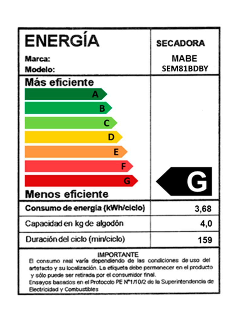 Secadora Mabe 9 Kilos SEM81BDBY2-2