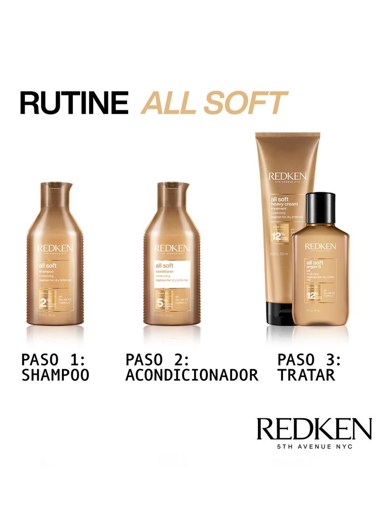 Aceite de Argán Hidratante Cabello Seco All Soft 111ml-4