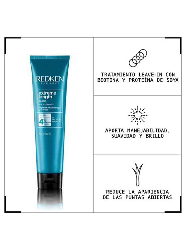 Tratamiento Leave-In Fortalecedor de largos Cabello Quebradizo Sealer Extreme Length 150ml-2