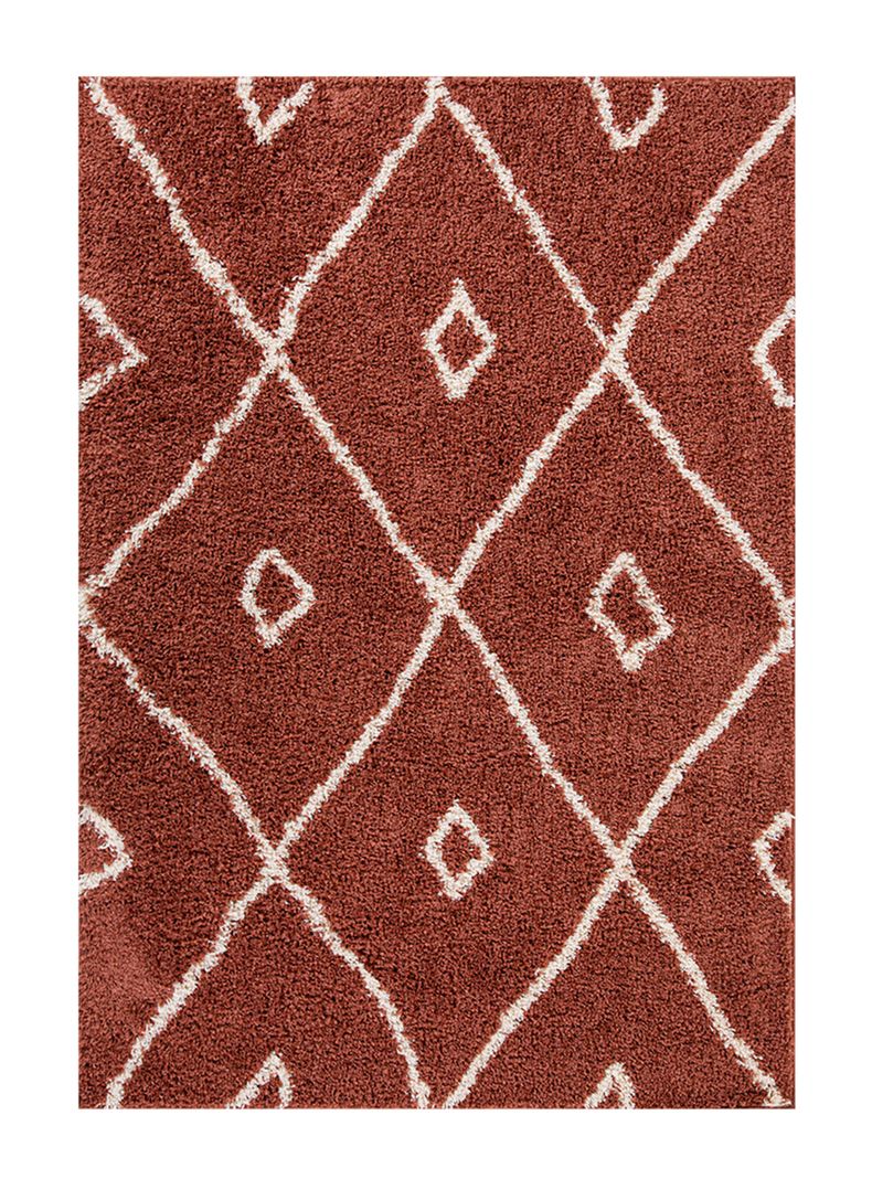 Alfombra Shaggy Guiza 150x200 cm Terracota-0