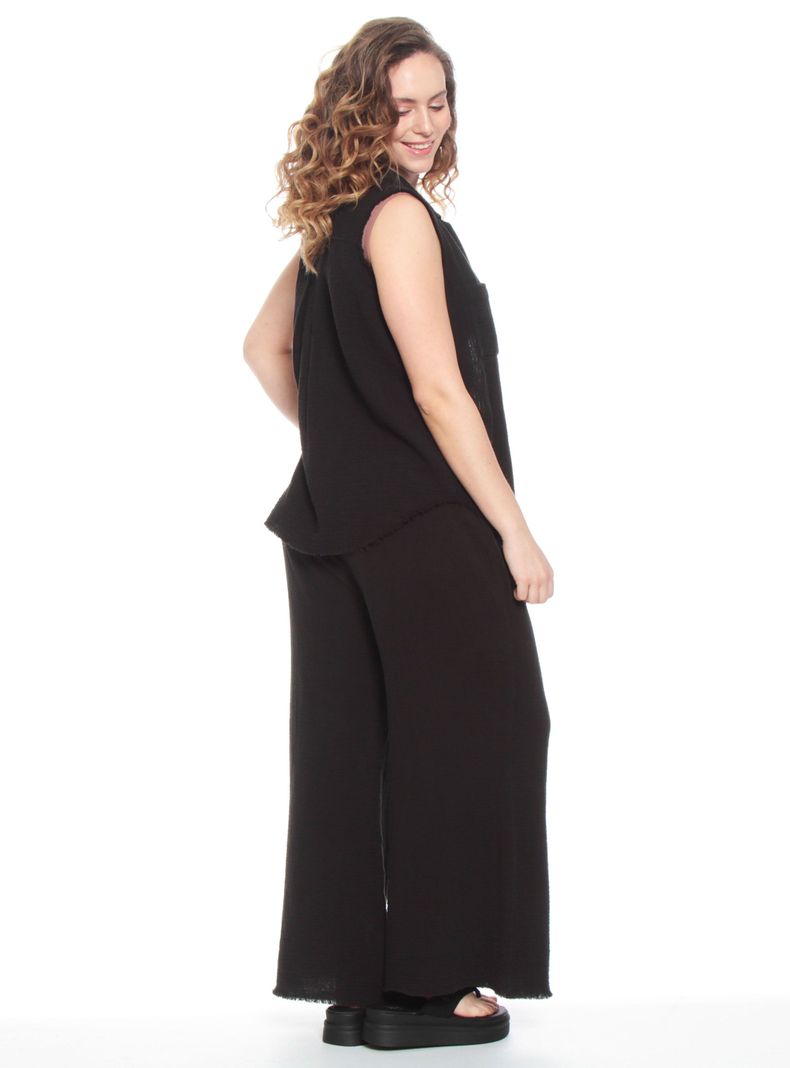 Blusa sin Manga Solid-4