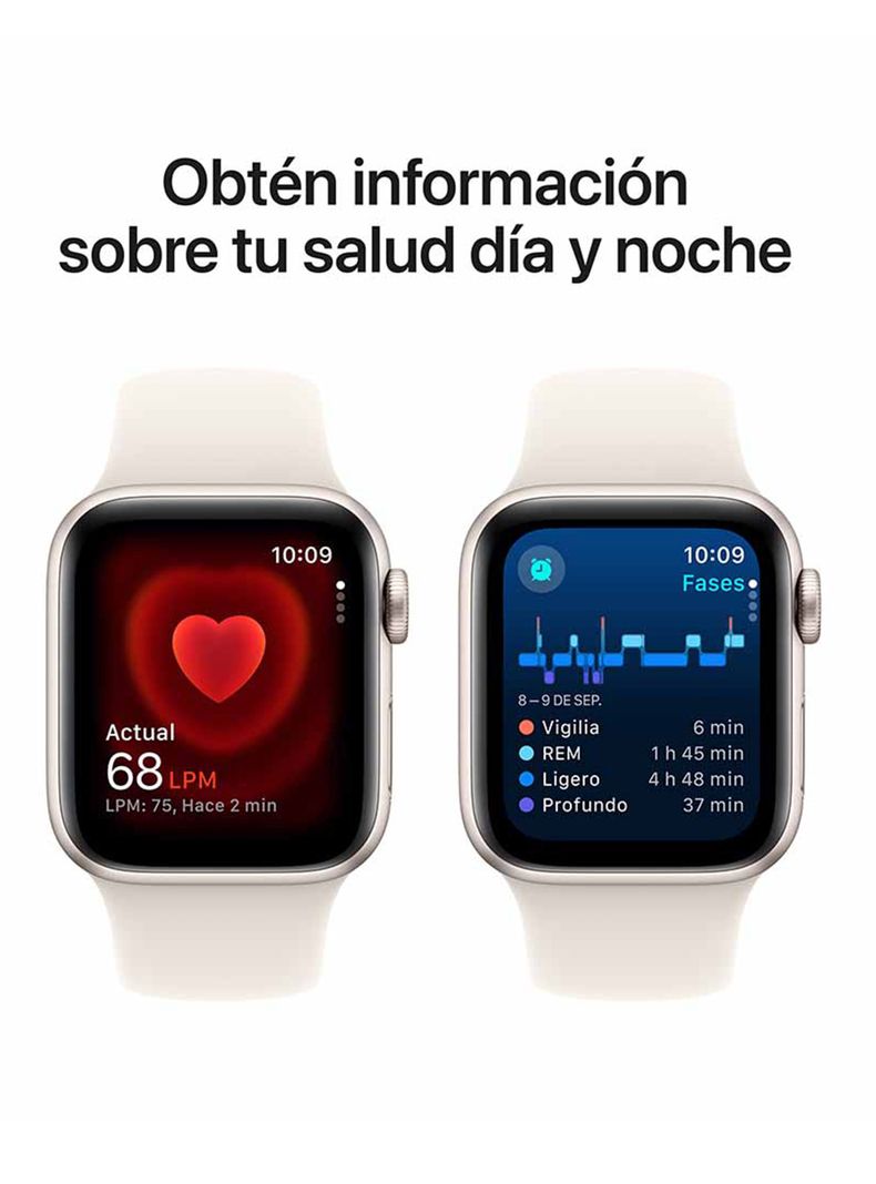 Apple Watch SE GPS Caja Aluminio 40mm Correa Deportiva Blanco Estelar Talla S/M-4