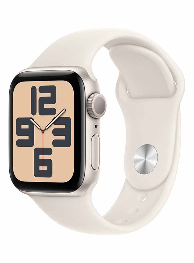 Apple Watch SE GPS Caja Aluminio 40mm Correa Deportiva Blanco Estelar Talla S/M-0