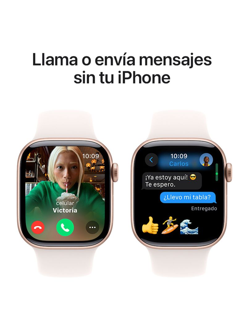 Apple Watch Series 10 GPS Caja Aluminio Oro Rosado 42mm Correa Deportiva Rosado Rubor Talla M/L-6