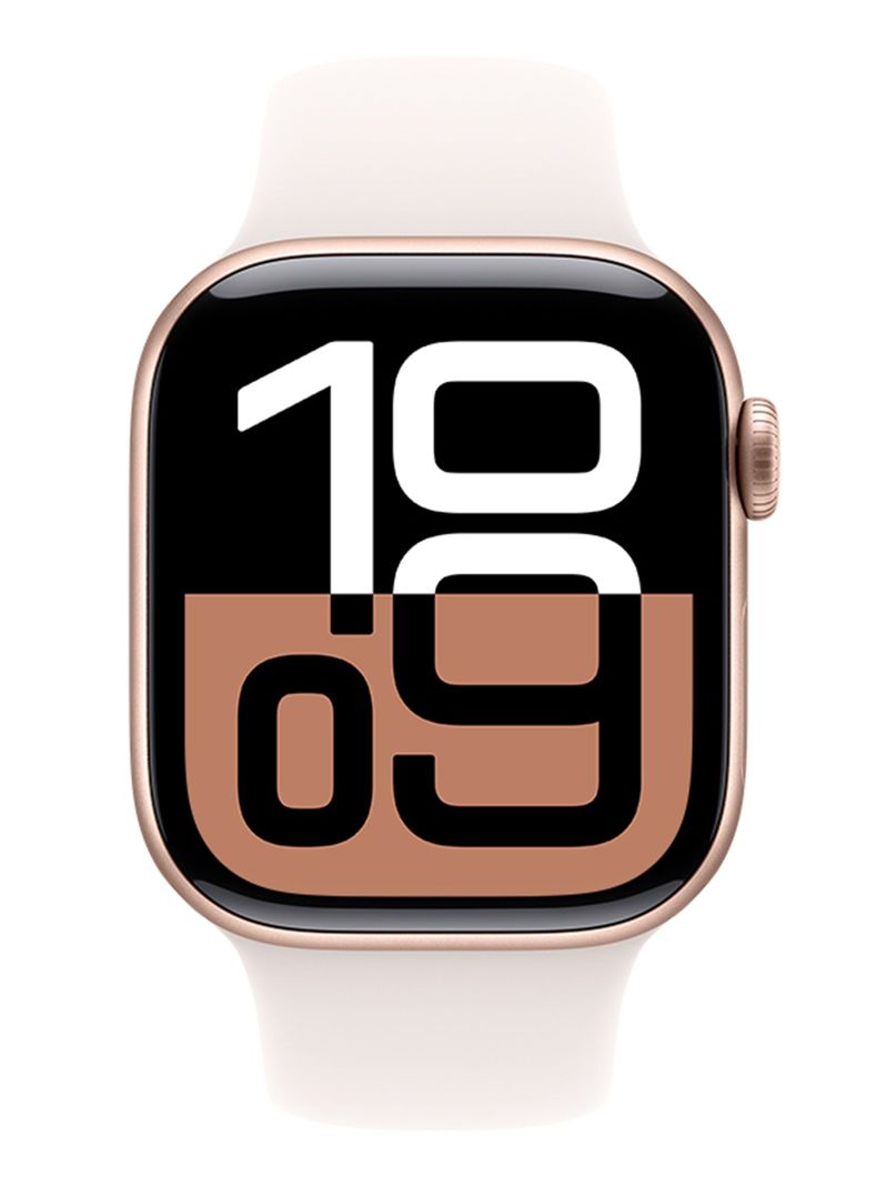Apple Watch Series 10 GPS Caja Aluminio Oro Rosado 42mm Correa Deportiva Rosado Rubor Talla M/L-1