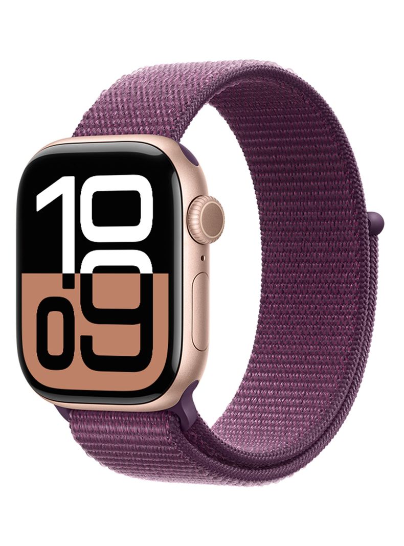 Apple Watch Series 10 GPS Caja Aluminio Oro Rosado 42mm Correa Loop Deportiva Ciruela-0