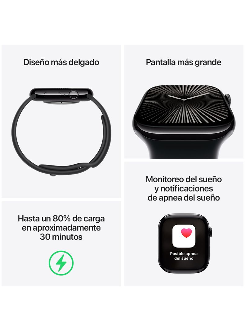 Apple Watch Series 10 GPS Caja Aluminio Oro Rosado 42mm Correa Loop Deportiva Ciruela-2