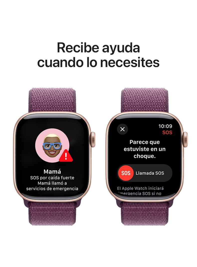 Apple Watch Series 10 GPS Caja Aluminio Oro Rosado 42mm Correa Loop Deportiva Ciruela-5