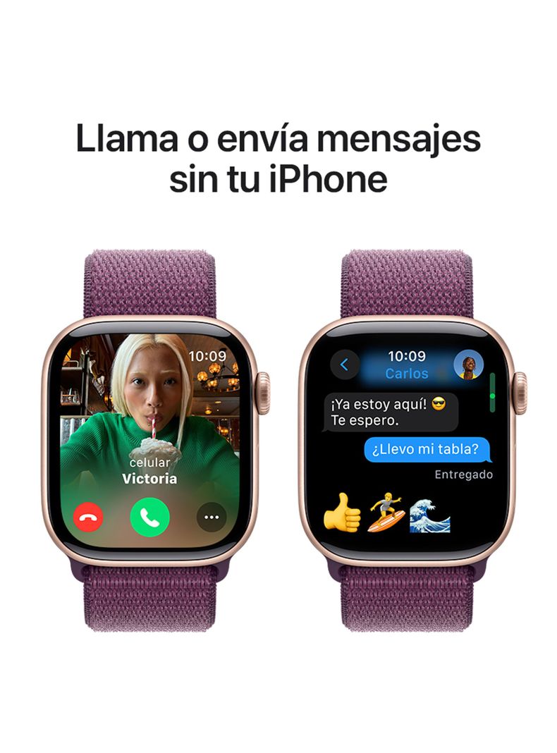 Apple Watch Series 10 GPS Caja Aluminio Oro Rosado 42mm Correa Loop Deportiva Ciruela-6