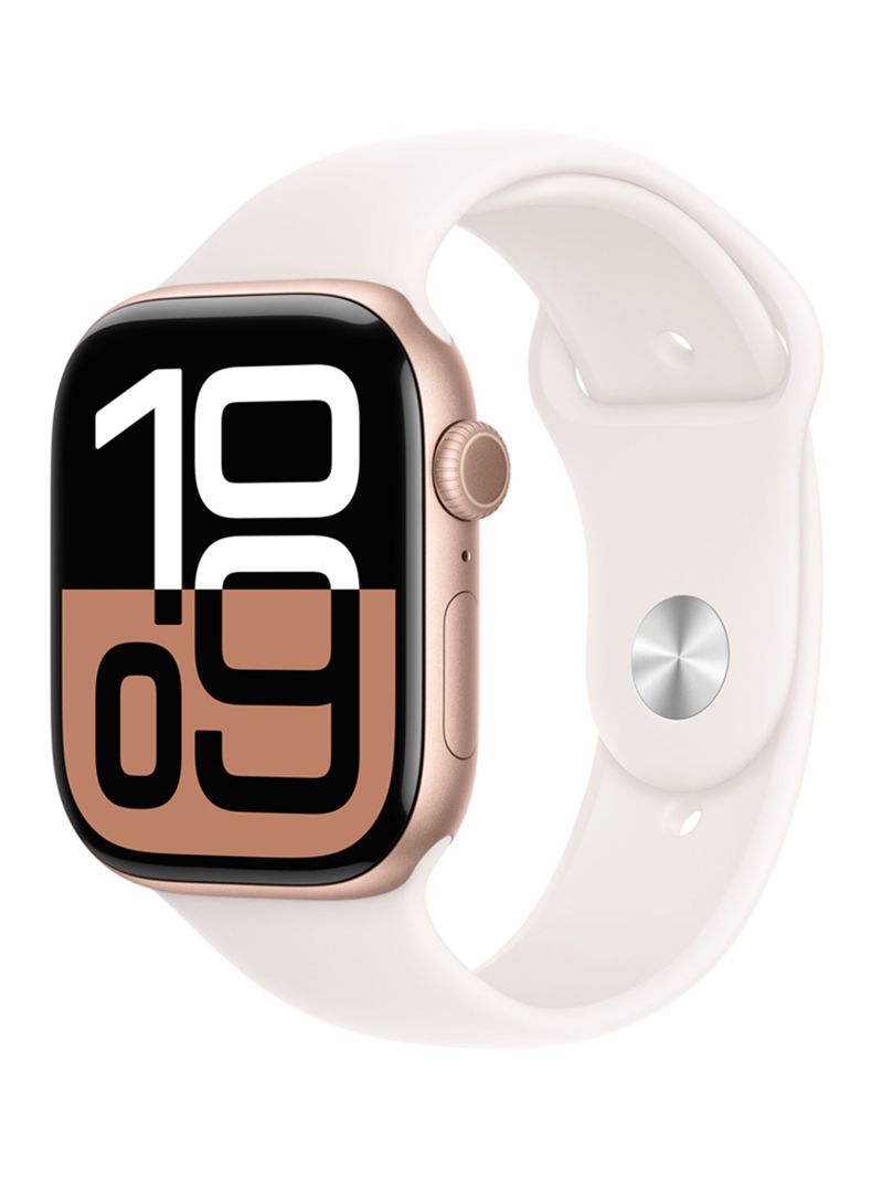 Apple Watch Series 10 GPS Caja Aluminio Oro Rosado 46mm Correa Deportiva Rosado Rubor Talla M/L-0