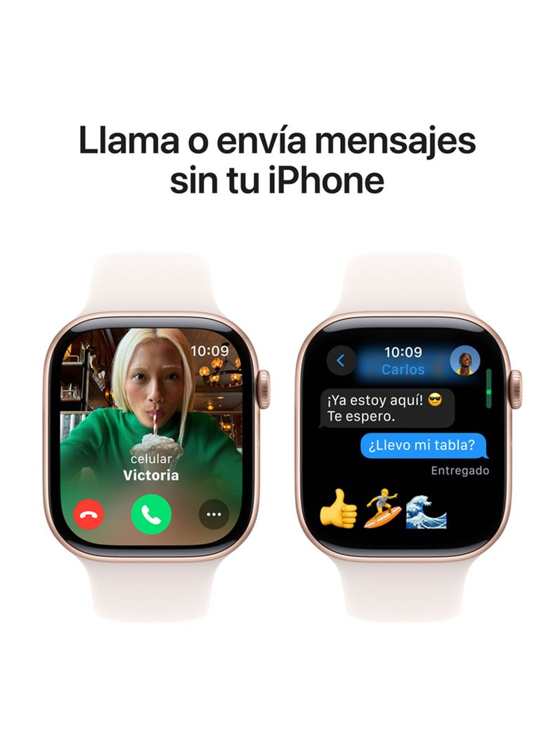 Apple Watch Series 10 GPS Caja Aluminio Oro Rosado 46mm Correa Deportiva Rosado Rubor Talla M/L-6