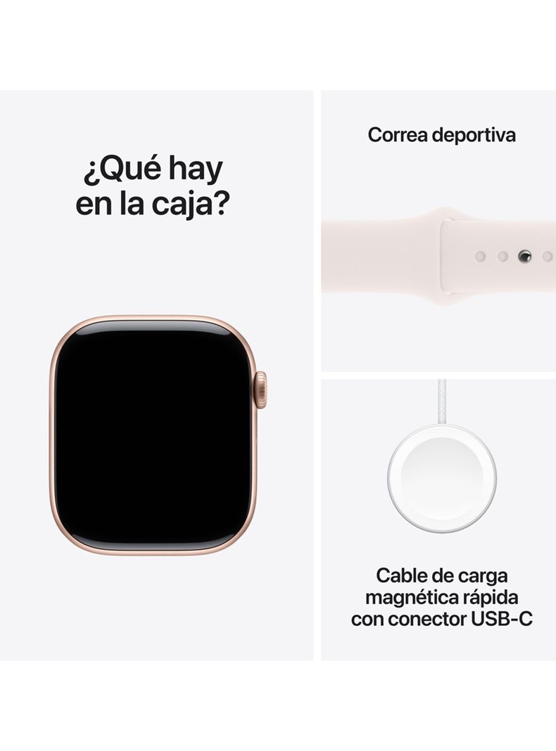 Apple Watch Series 10 GPS Caja Aluminio Oro Rosado 46mm Correa Deportiva Rosado Rubor Talla M/L-8