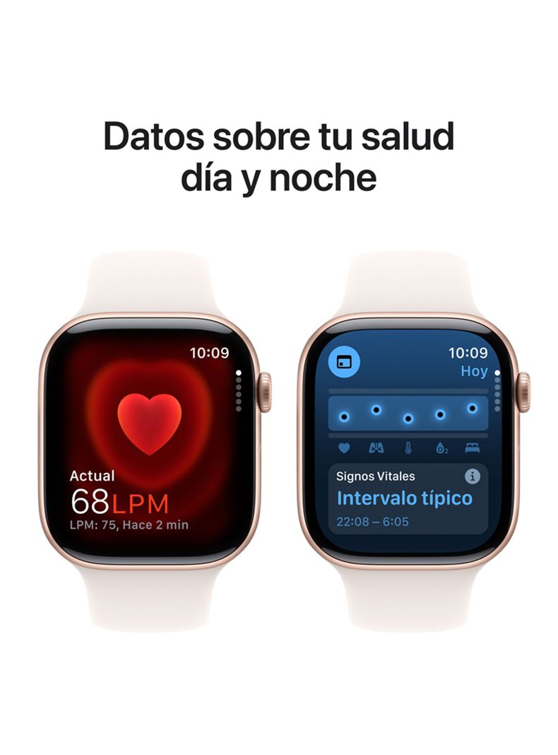 Apple Watch Series 10 GPS Caja Aluminio Oro Rosado 46mm Correa Deportiva Rosado Rubor Talla M/L-4