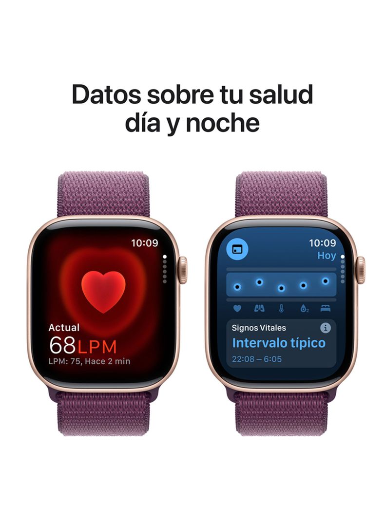 Apple Watch Series 10 GPS Caja Aluminio Oro Rosado 46mm Correa Loop Deportiva Ciruela-4