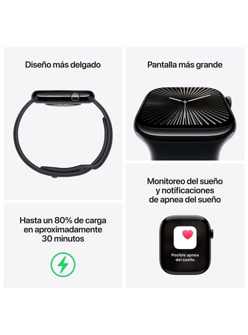 Apple Watch Series 10 GPS Caja Aluminio Oro Rosado 46mm Correa Loop Deportiva Ciruela-2