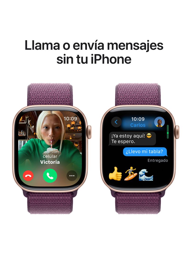 Apple Watch Series 10 GPS Caja Aluminio Oro Rosado 46mm Correa Loop Deportiva Ciruela-6